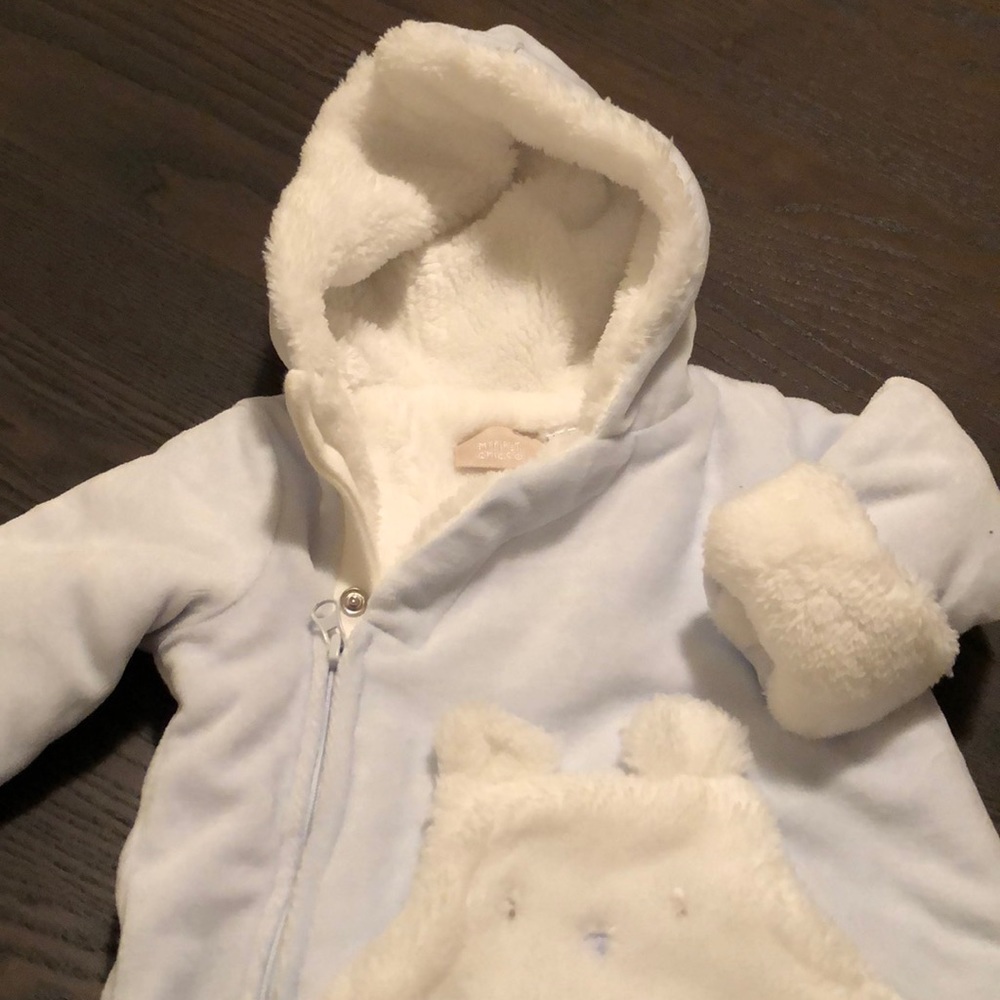 Newborn fleeced jumpsuit. Super soft, warm & cute